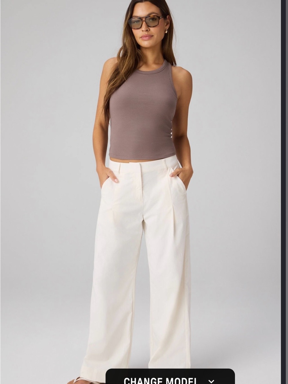 Fabletics wide leg pants trousers Size small white cream NWT